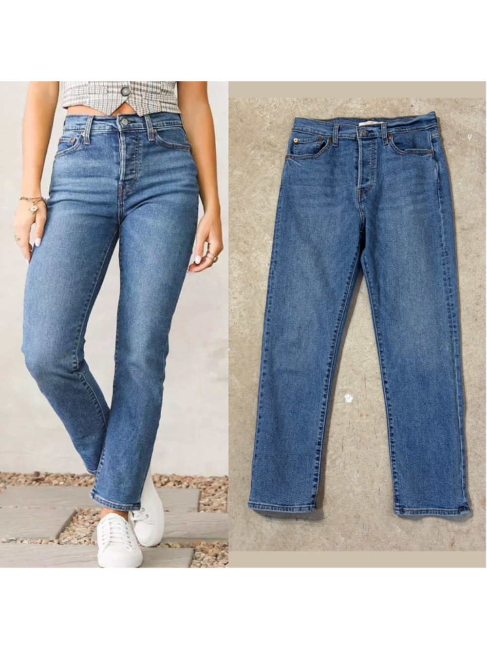 Levi's Blue Wedgie Straight Leg Jeans Women’s Size 30 Button Fly High Rise